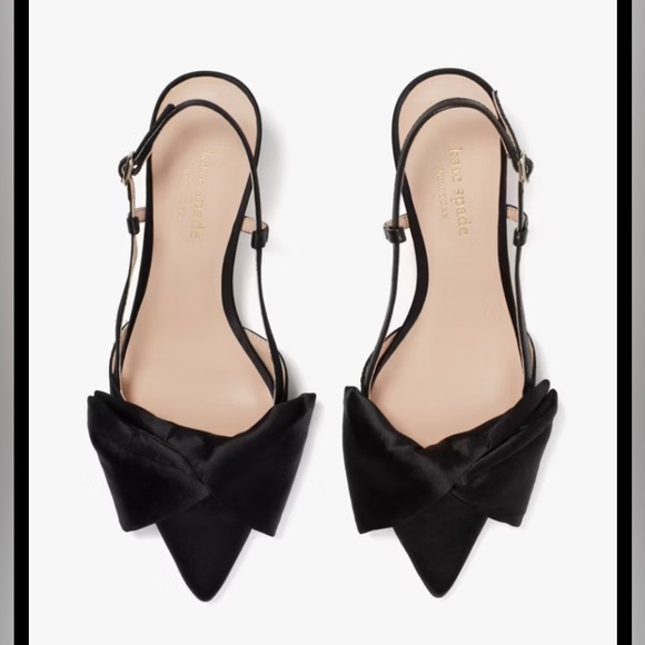 Kate Spade Black Marseille satin lux Classic Heels NWT - Picture 3 of 8